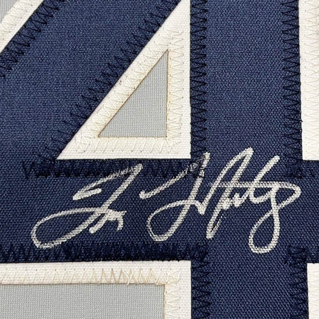 FRAMED Autographed/Signed TINO MARTINEZ 33x42 New York Grey Jersey PSA COA