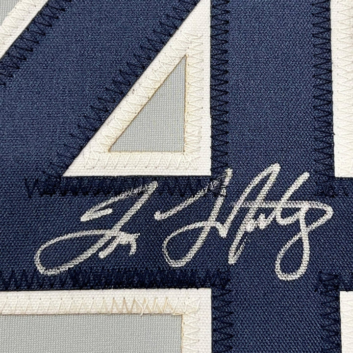 FRAMED Autographed/Signed TINO MARTINEZ 33x42 New York Grey Jersey PSA COA