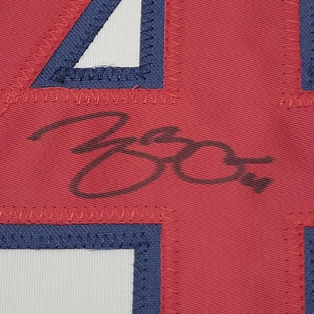 Framed Autographed/Signed Yadier Molina 33x42 St. Louis White Jersey COA