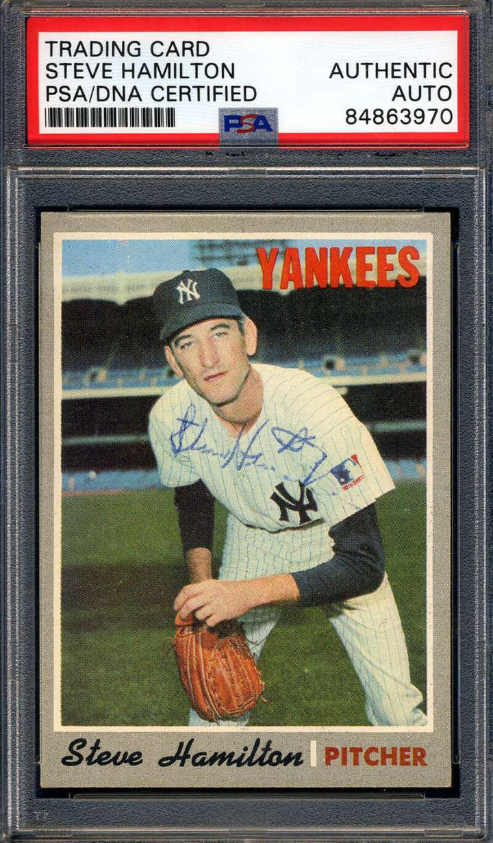 Steve Hamilton PSA DNA Signed 1970 Topps Autograph
