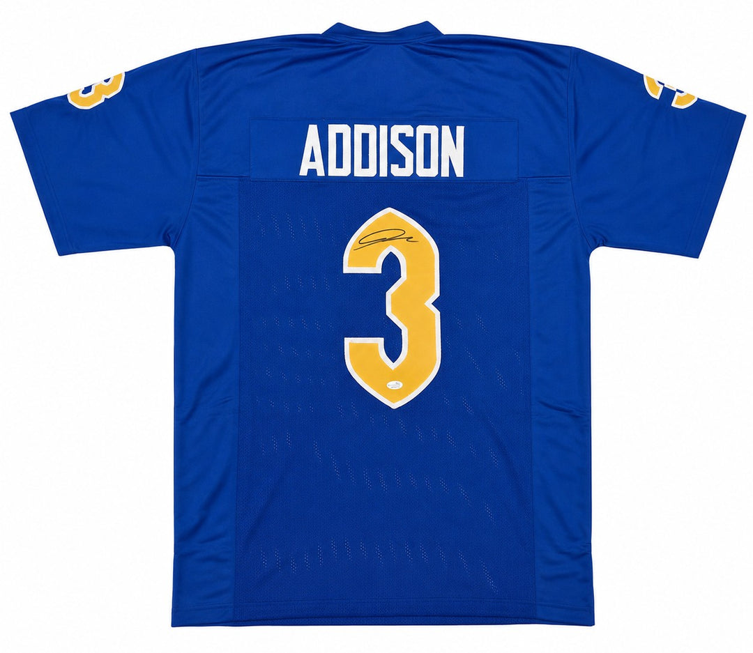 Pittsburgh Panthers Jordan Addison Signed Blue Jersey JSA Witness