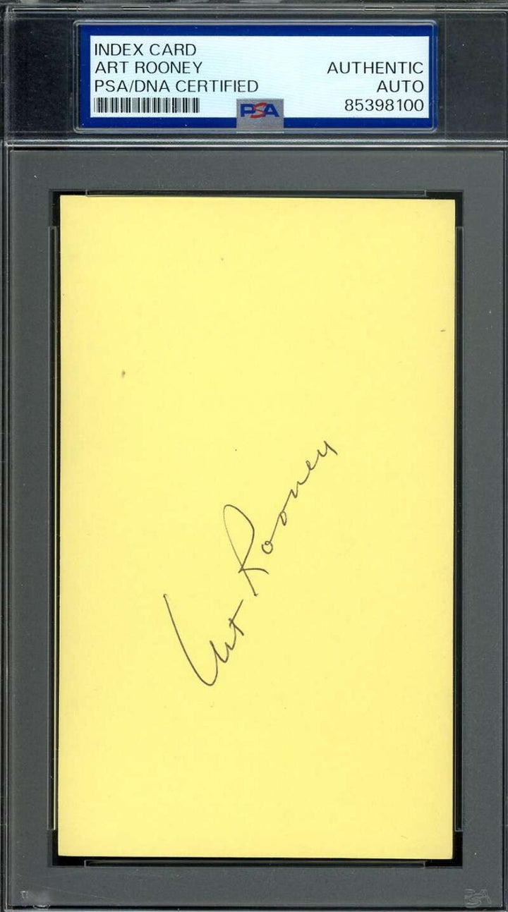 Art Rooney PSA DNA Signed 3x5 Index Card Steelers Autograph