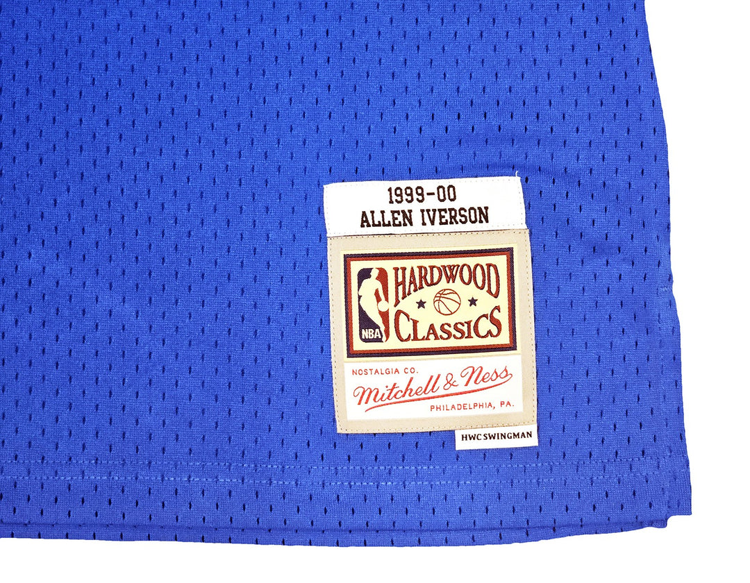 76ers Allen Iverson Auto Blue AUTH Mitchell Ness 99 HWC Swingman Jersey XL BAS