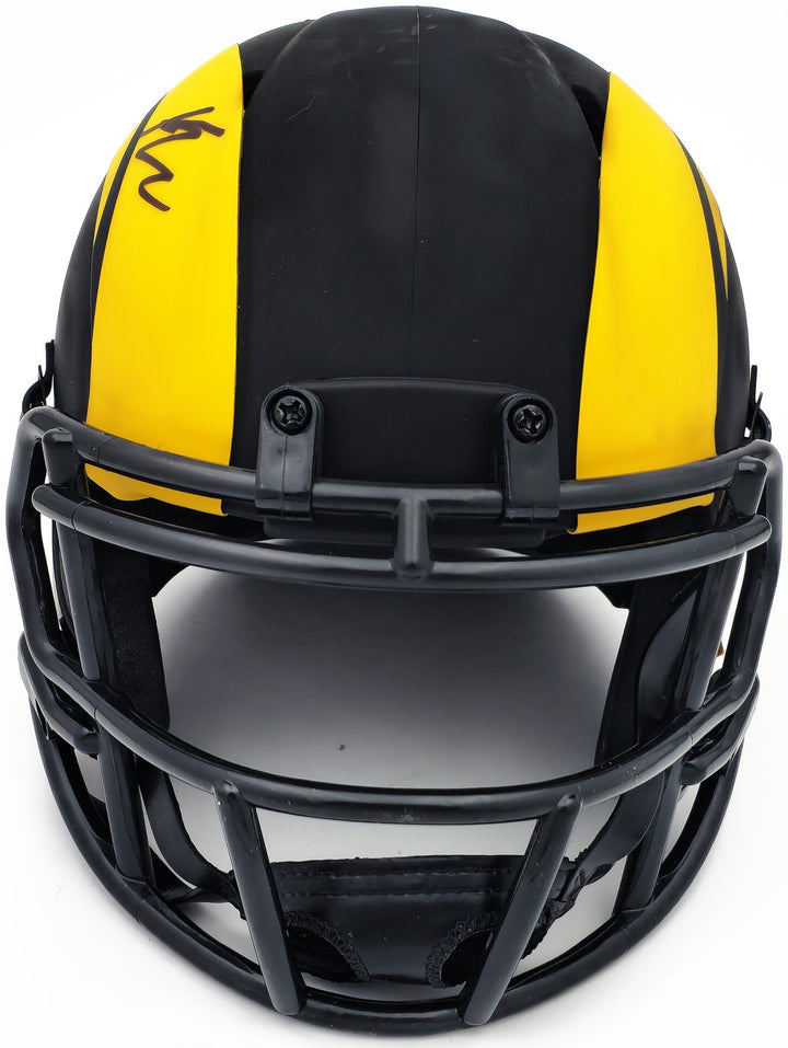 Kyren Williams Auto Signed Rams Eclipse Black Speed Mini Helmet Beckett Witness