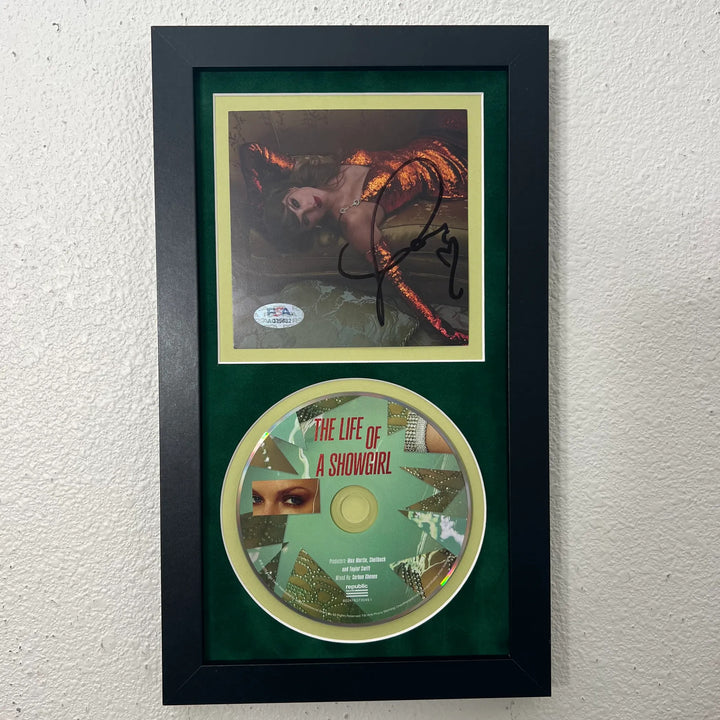 Taylor Swift Signed CD Cover Framed PSA/DNA Autographed The Life of a Showgirl