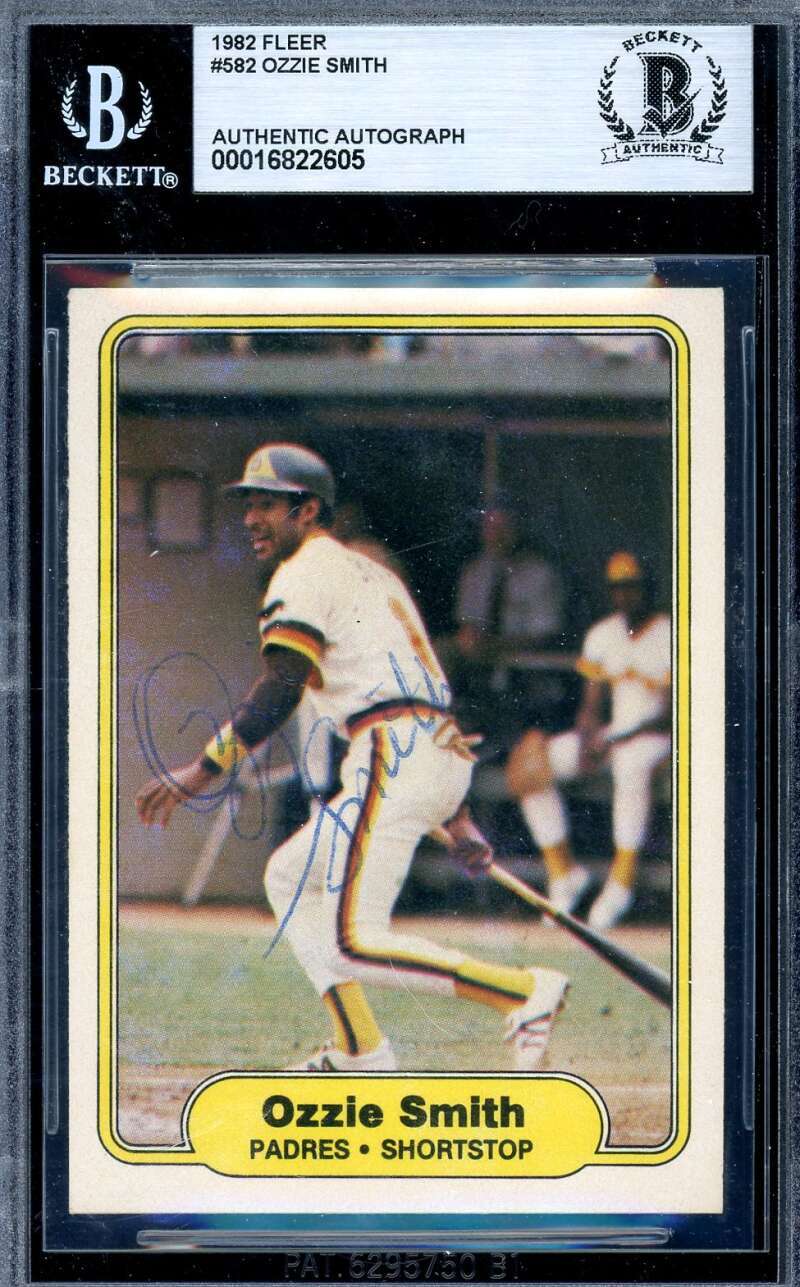Ozzie Smith Beckett BAS Signed 1982 Fleer Autograph