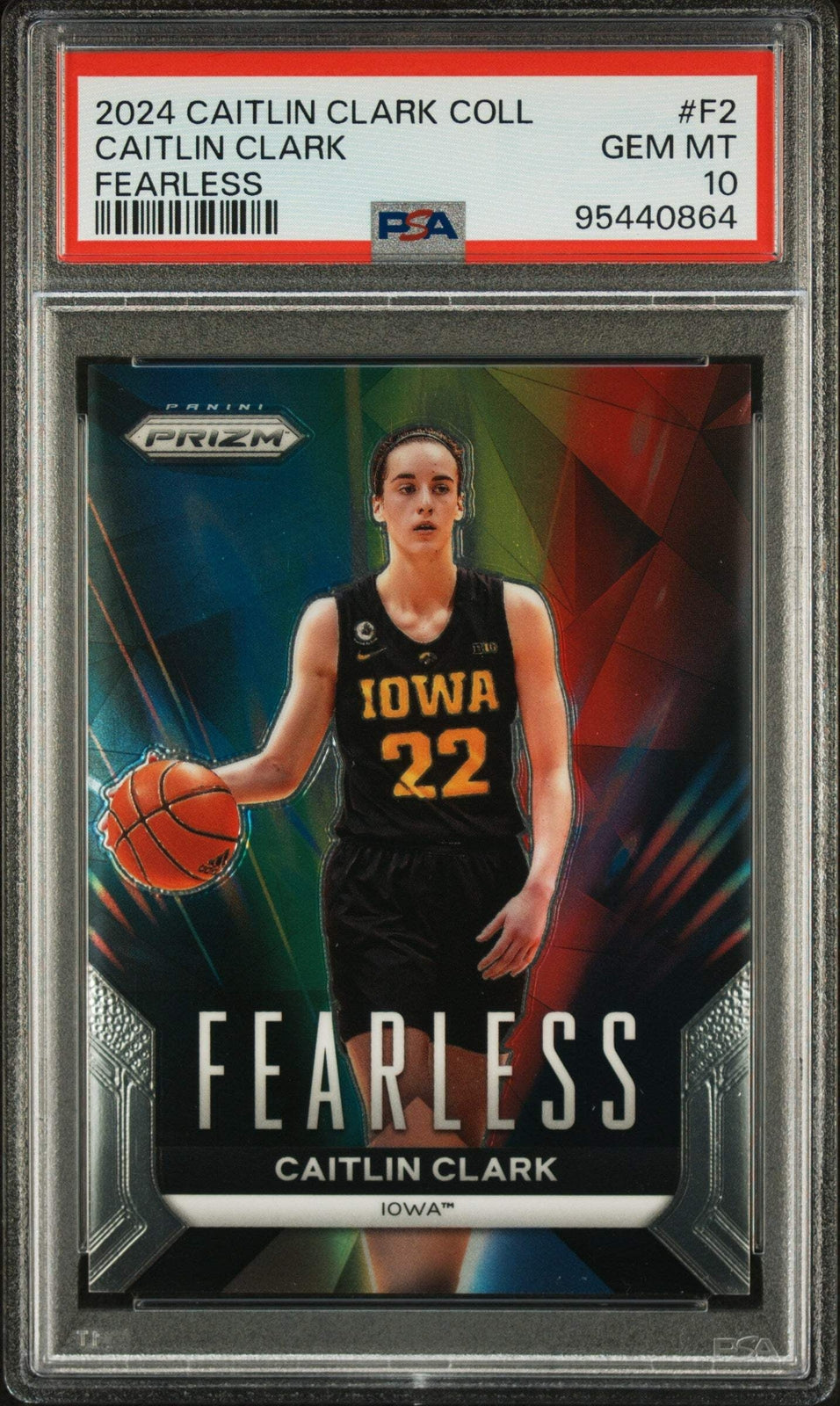 Graded 2024 Panini Caitlin Clark #F2 Fearless Rookie RC Basketball Card PSA 10