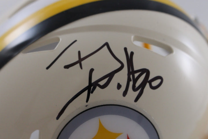 TJ Watt Autographed Pittsburgh Steelers Retro Mini Helmet Beckett Witness 56185