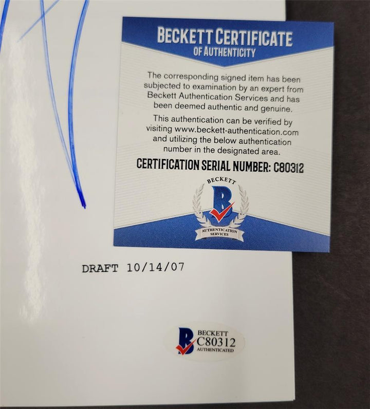 Mickey Rourke signed The Wrestler Full Movie Script auto (B) ~ Beckett BAS COA