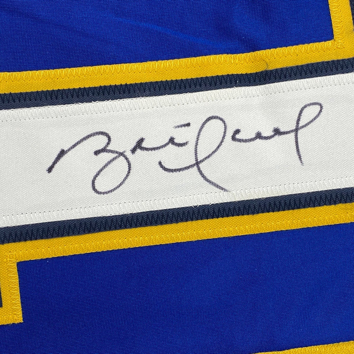 Autographed/Signed Brett Hull St. Louis Blue White Numbers Jersey JSA COA