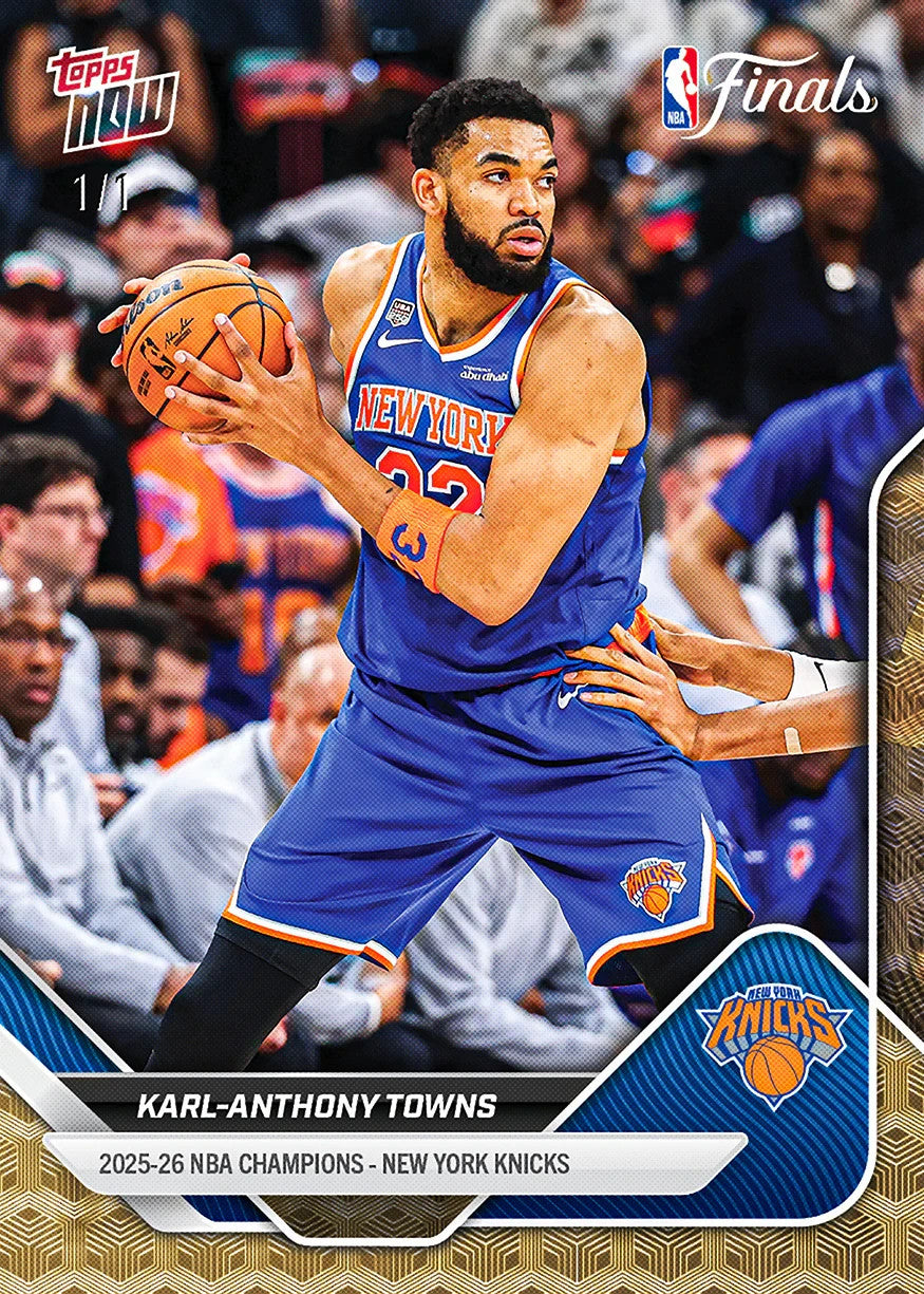 KNICKS NBA CHAMPIONS TOPPS NOW 16 CARD TEAM SET 15 BASE + PARALLEL SP AUTO RELIC