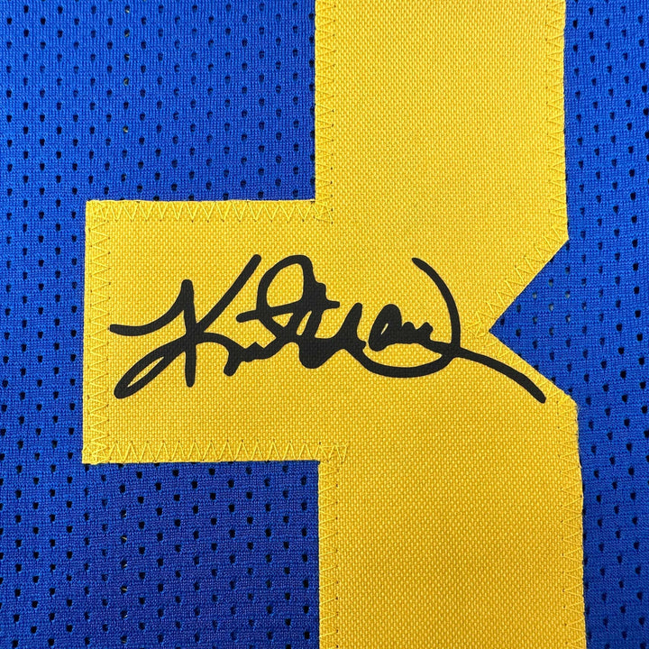Facsimile Autographed Kurt Warner St. Louis Royal Blue Retro Reprint Jersey XL