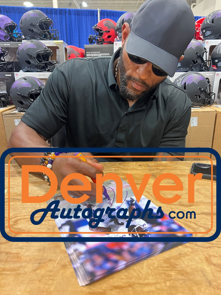 Ray Lewis Autographed/Signed Baltimore Ravens 8x10 Photo Beckett Witness 51052
