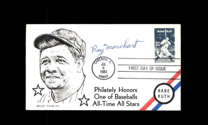 Ray Morehart JSA Signed FDC 1983 First Day Cover Cache Babe Ruth Autograph