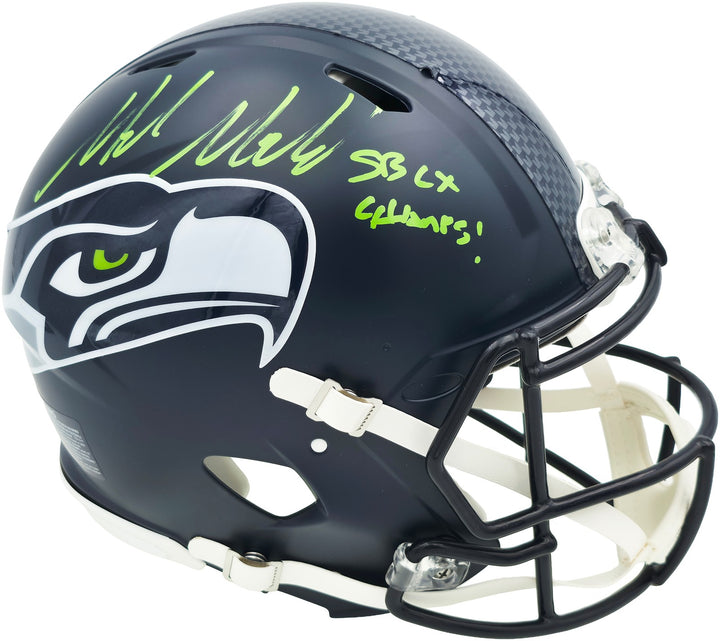Mike Macdonald Signed Seahawks SB LX Full Size Authentic Helmet "Champs"