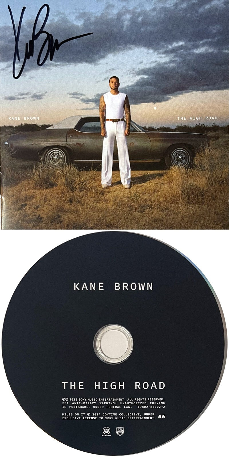Kane Brown signed 2025 The High Road In Fog Album Cover Booklet w/ CD & Case-COA