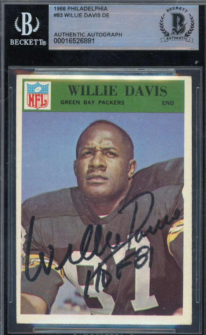 Willie Davis Beckett BAS Signed 1966 Philadelphia Autograph
