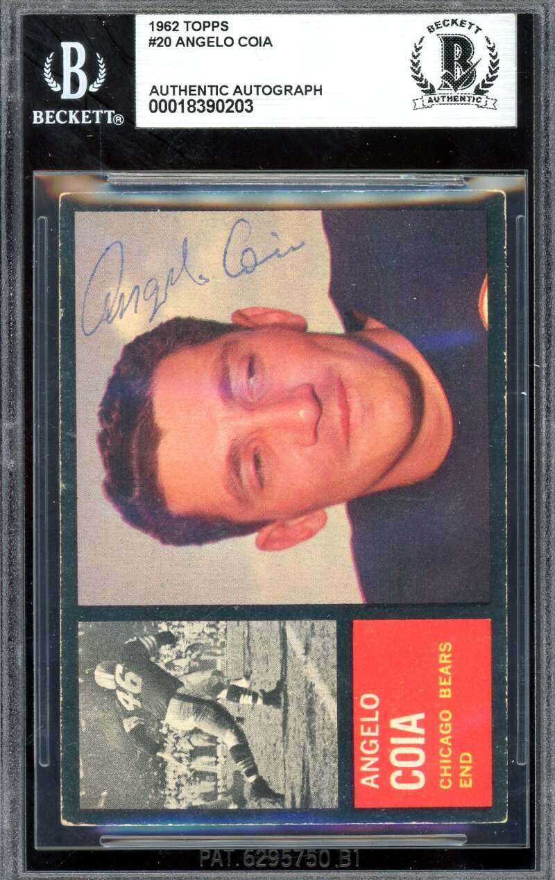 Angelo Coia Beckett BAS Signed 1962 Topps Autograph