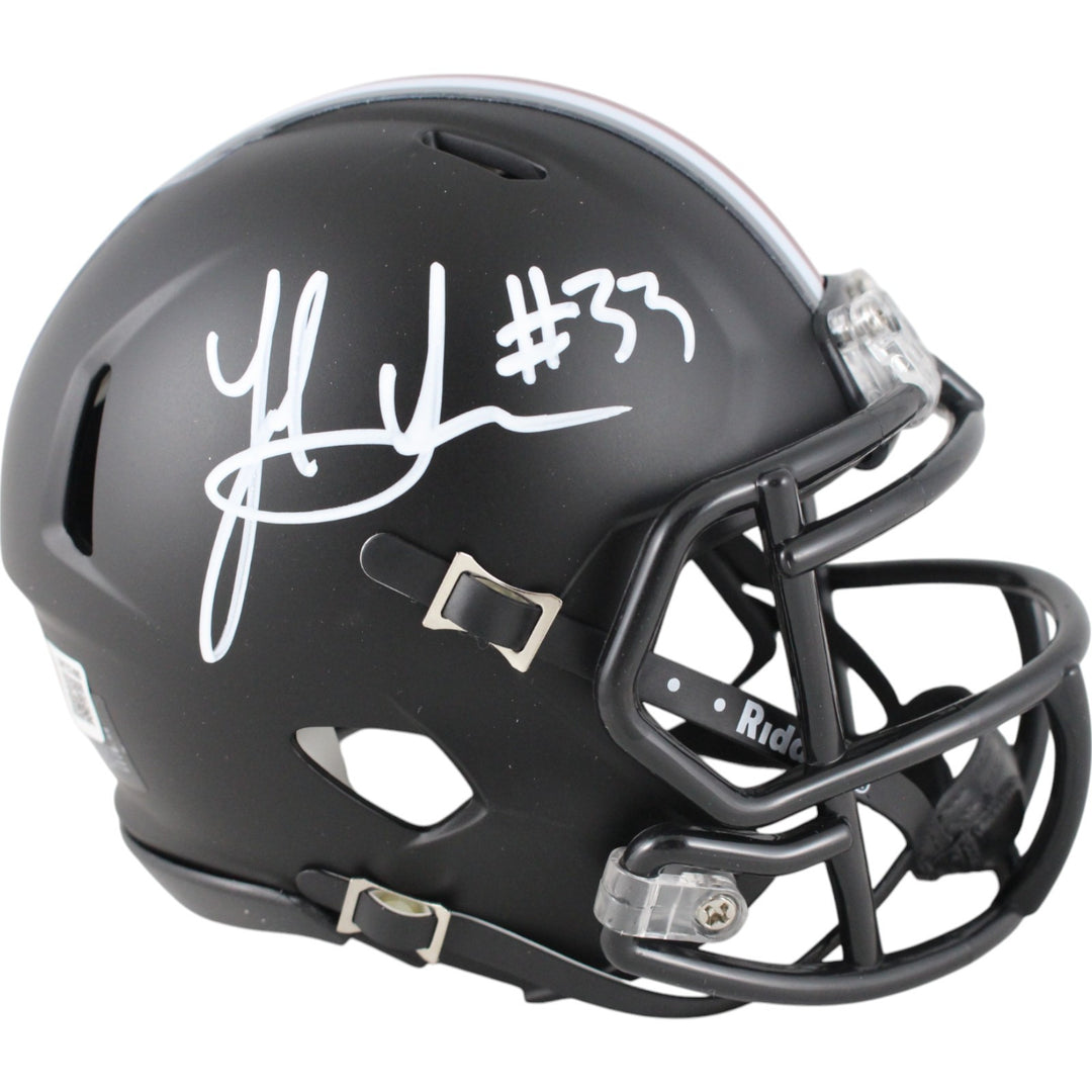 Jack Sawyer Autographed Ohio State Buckeyes Black Mini Helmet Beckett 49617