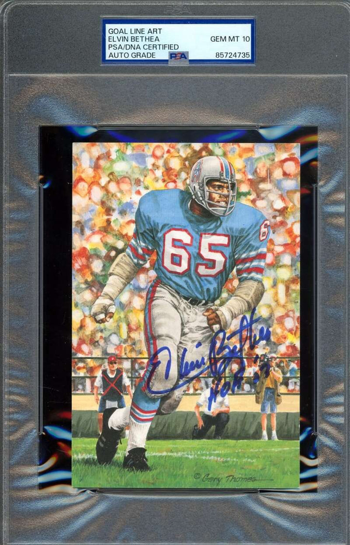 Elvin Bethea Gem Mint 10 PSA DNA Autograph Goal Line Art Card GLAC Signed HOF 03