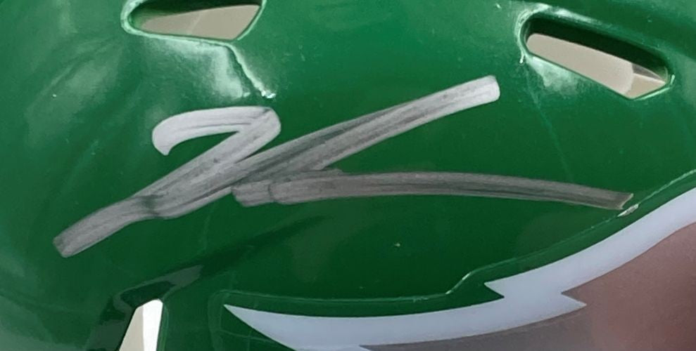 Jalen Carter Signed Eagles Kelly Green Mini Helmet BAS w/ Super Bowl 59 LIX Case