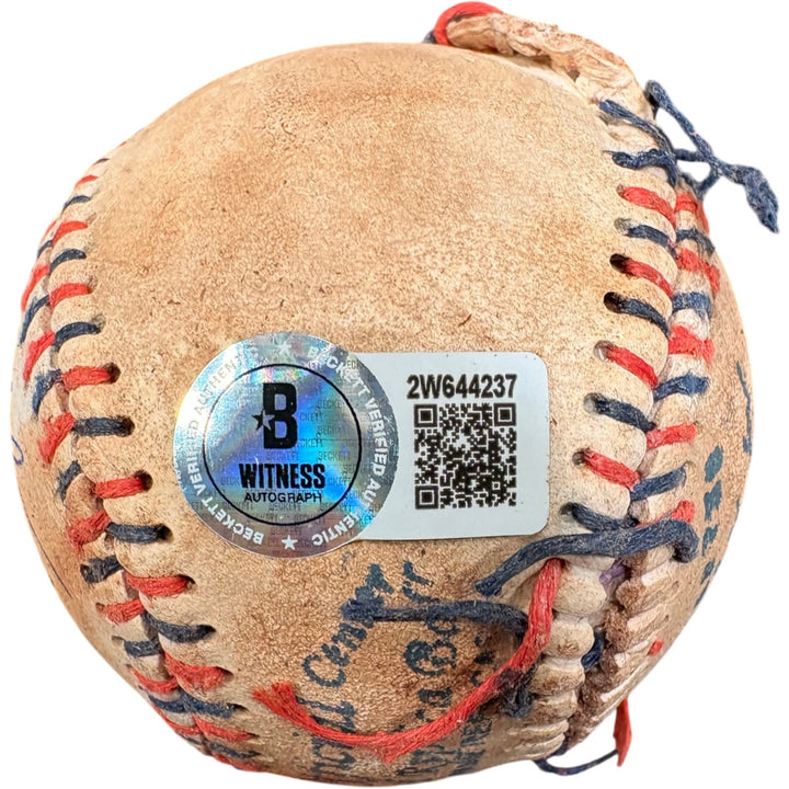 Sandlot Autographed/Signed Babe Ruth Ripped Custom Baseball 6 Sigs Beckett 52769