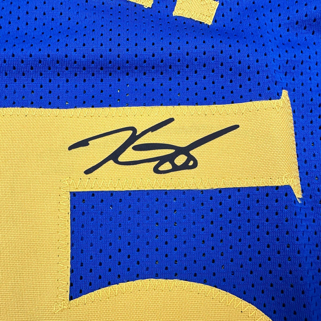 Facsimile Autographed Kevin Durant Golden State Blue Reprint Jersey Men's XL