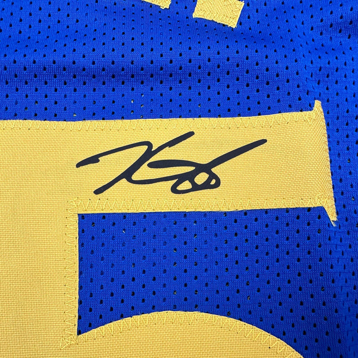 Facsimile Autographed Kevin Durant Golden State Blue Reprint Jersey Men's XL
