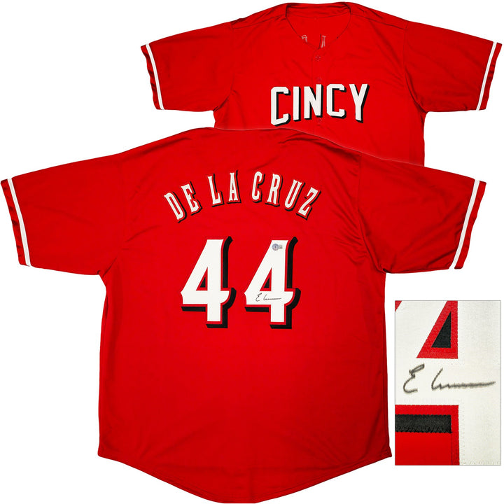 Cincinnati Reds Elly De La Cruz Autographed Signed Red Jersey Beckett