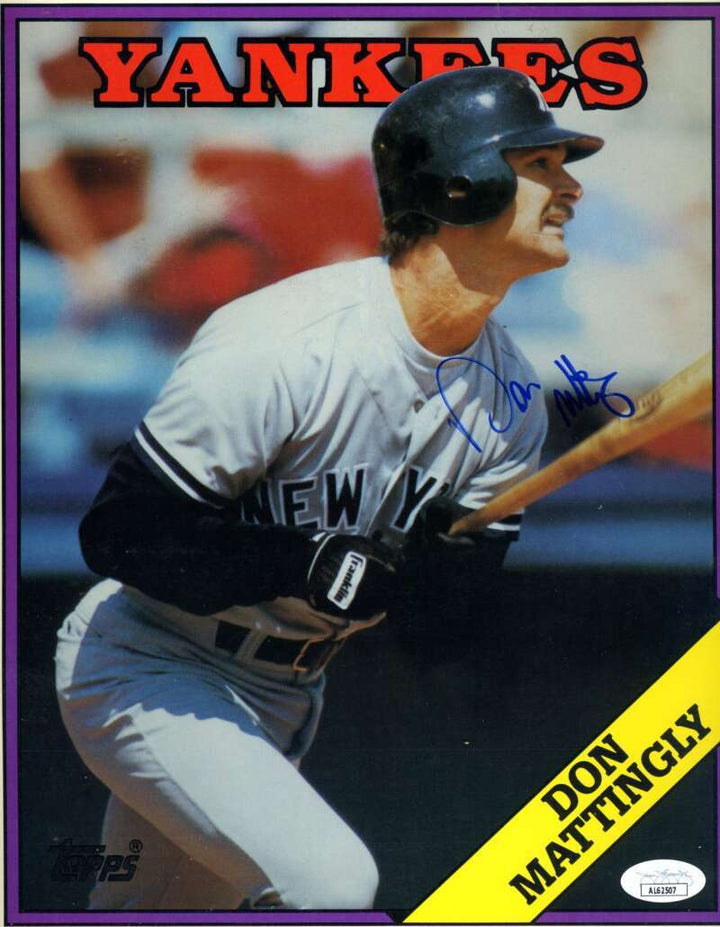 Don Mattingly JSA Cert Signed  9x12 Topps Photo Folders Autograph