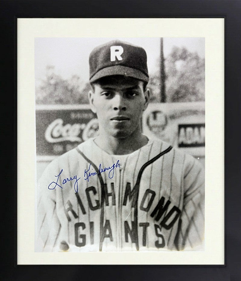 Larry Kimbrough signed Richmond Giants B&W 8x10 Photo Framed - COA/Show Ticket
