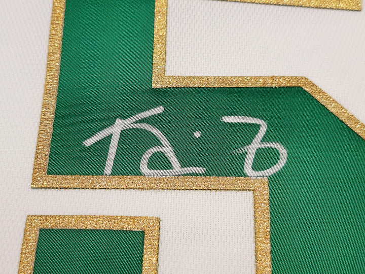 Boston Celtics Kevin Garnett Signed White & Gold Mitchell & Ness Hardwood