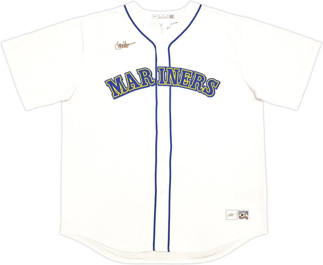 Mariners Edgar Martinez Auto White Nike Cooperstown Collection Jersey XL Beckett