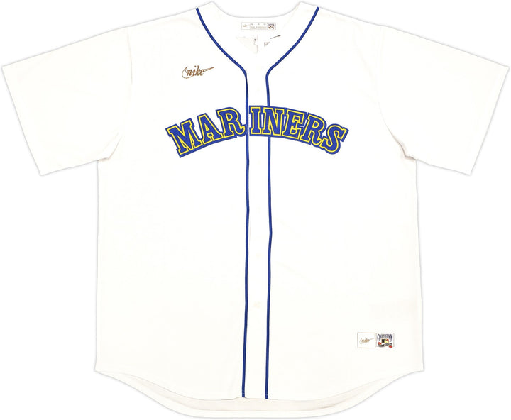 Mariners Edgar Martinez Auto White Nike Cooperstown Collection Jersey XL Beckett