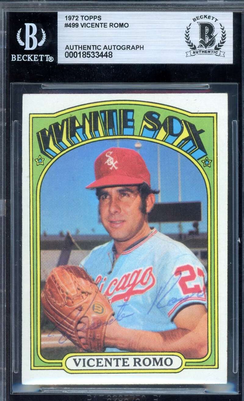 Vicente Romo Beckett BAS Vintage Signed 1972 Topps Autograph
