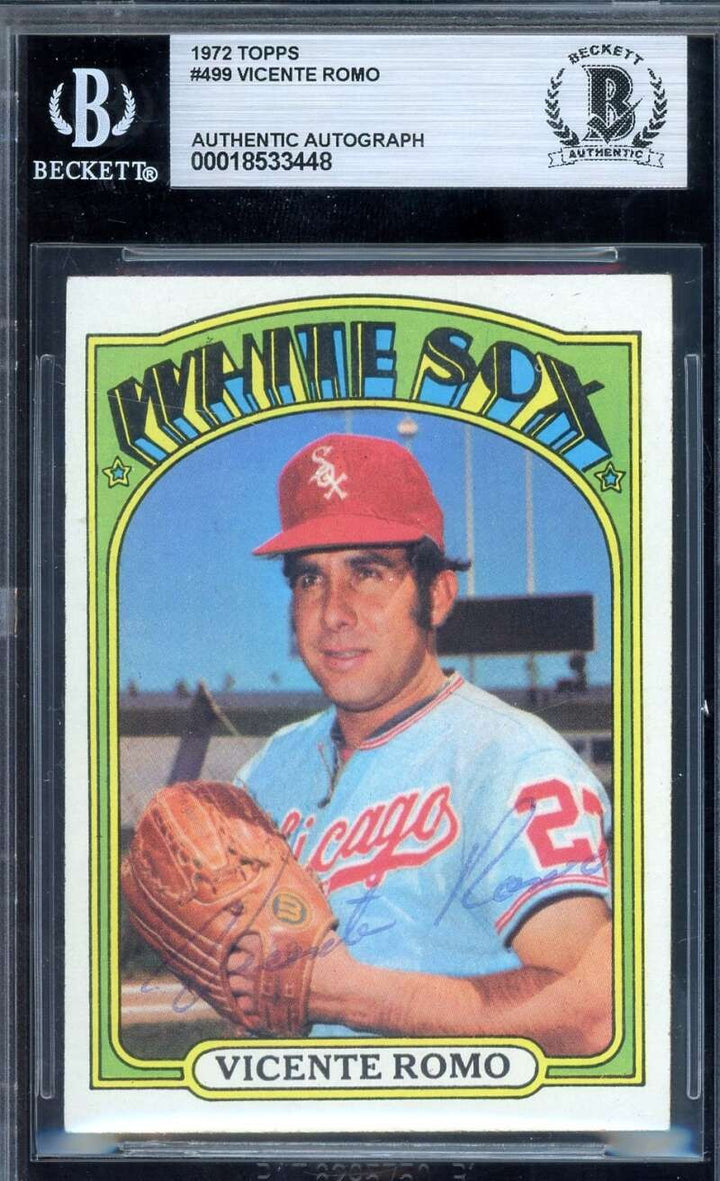 Vicente Romo Beckett BAS Vintage Signed 1972 Topps Autograph