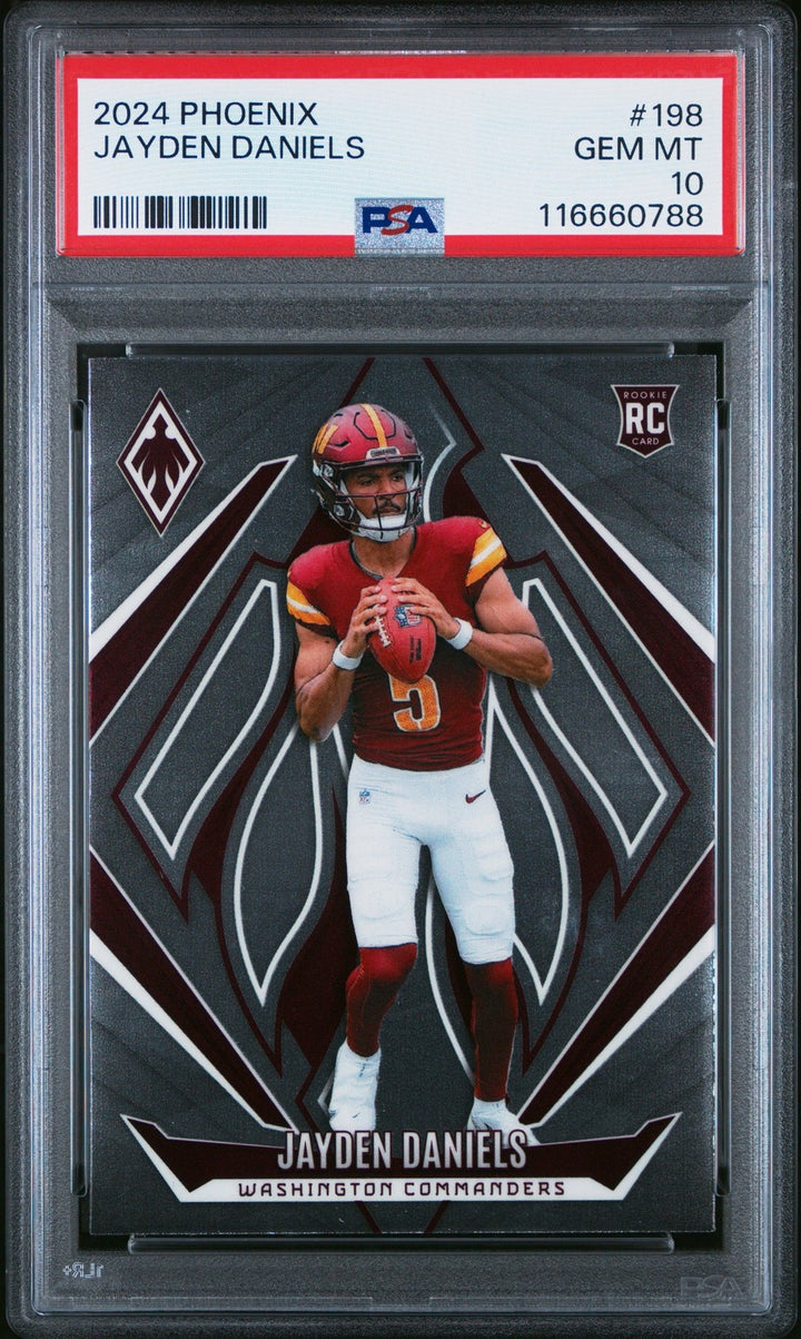 Graded 2024 Panini Phoenix Jayden Daniels #198 Rookie RC Card PSA 10