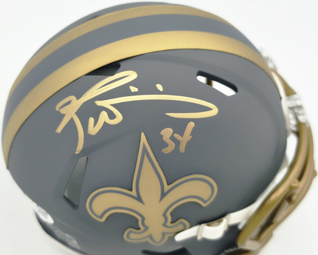 Ricky Williams Signed New Orleans Saints Slate Gray Speed Mini Helmet JSA