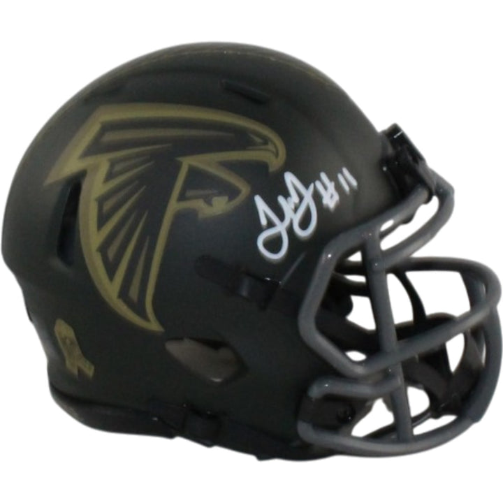 Julio Jones Autographed Atlanta Falcons 25 STS Mini Helmet Beckett Witness 56465