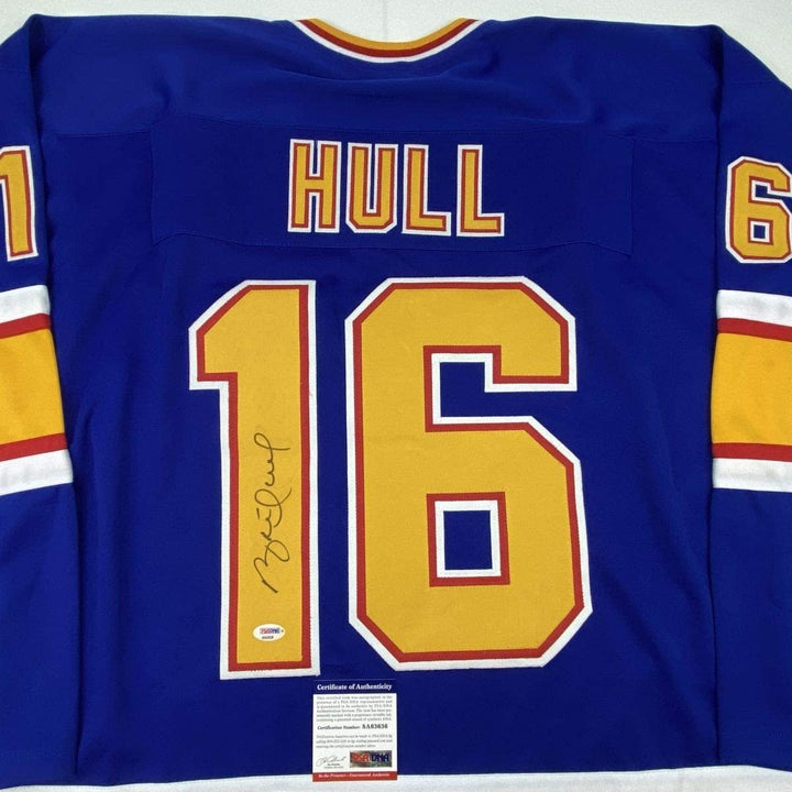 Autographed/Signed Brett Hull St. Louis Retro Blue Jersey PSA/DNA COA