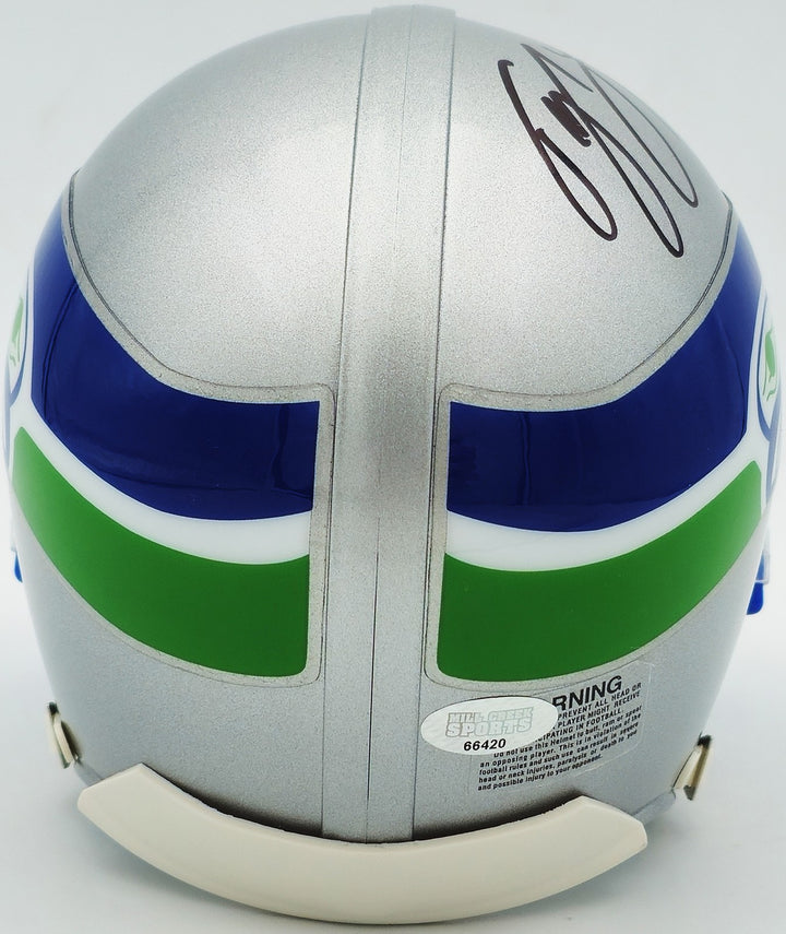 Tyler Lockett Auto Signed Seattle Seahawks Silver Speed Mini Helmet MCS Holo