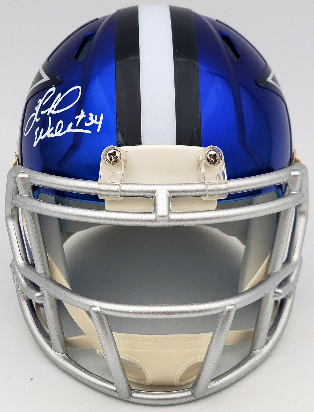 Herschel Walker Signed Dallas Cowboys Flash Blue Speed Mini Helmet Beckett