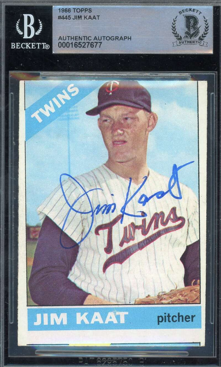 Jim Kaat Beckett BAS Signed 1966 Topps Autograph