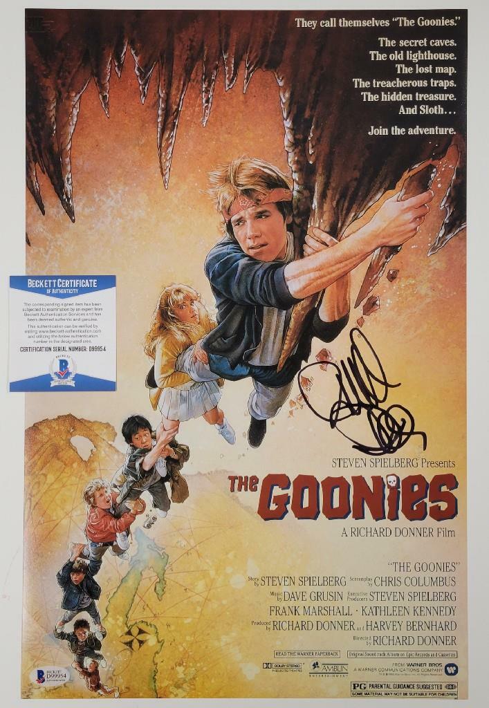 Director Richard Donner signed Goonies 11x17 Movie Poster Photo Black 2 BAS COA