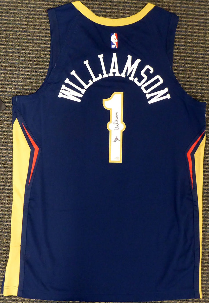 New Orleans Pelicans Zion Williamson Signed Blue Nike Jersey Size 48 Fanatics