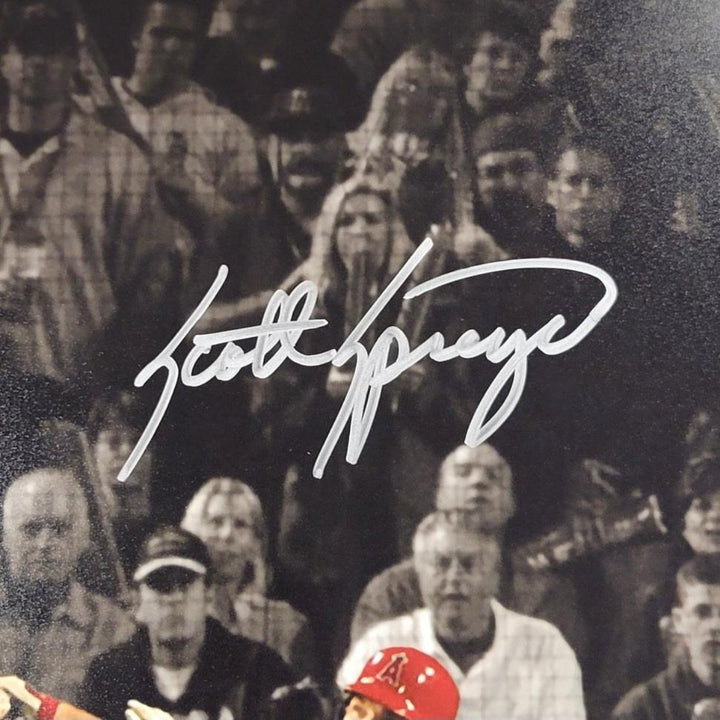 Scott Spiezio signed World Series Game 6 HR Angels 11x14 photo auto Beckett BAS