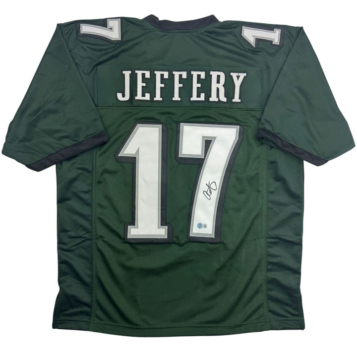 Autographed/Signed Alshon Jeffery Philadelphia Green Football Jersey Beckett COA
