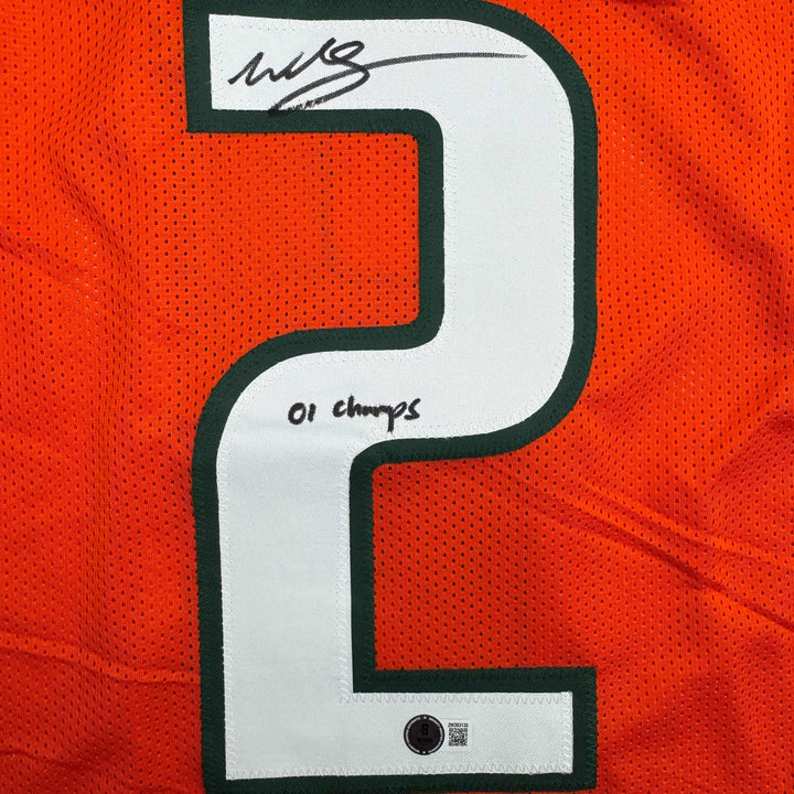 Autographed/Signed Willis McGahee 01 Champs Miami Orange Jersey Beckett BAS COA
