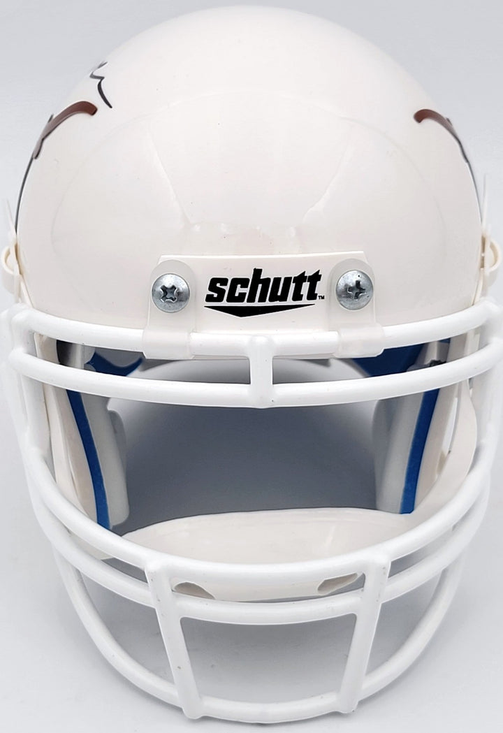 Quinn Ewers Autographed Signed Texas Longhorns White Schutt Mini Helmet Beckett