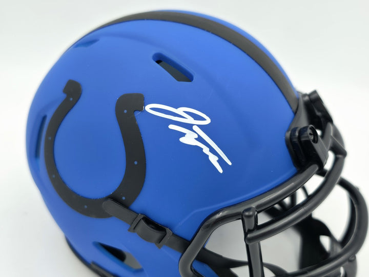Jonathan Taylor Auto Signed Colts Rave Blue Speed Mini Helmet Beckett Witness